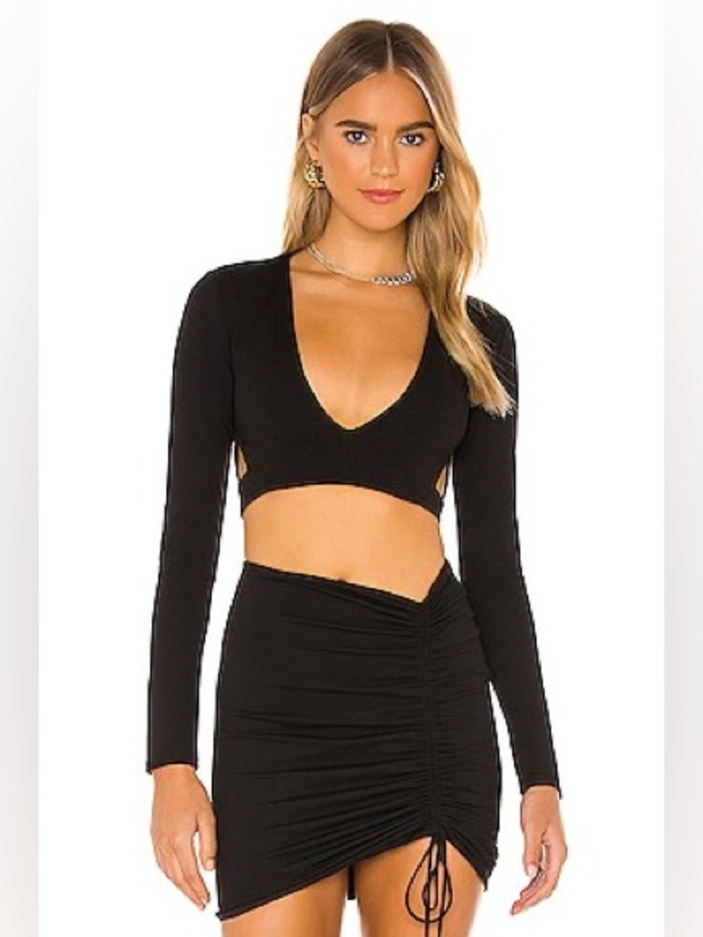 H:ours Kathleen Long-Sleeve Crop Top